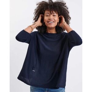 MERSEA Catalina Crewneck Pullover Travel Sweater-Navy Blue-Women One Size